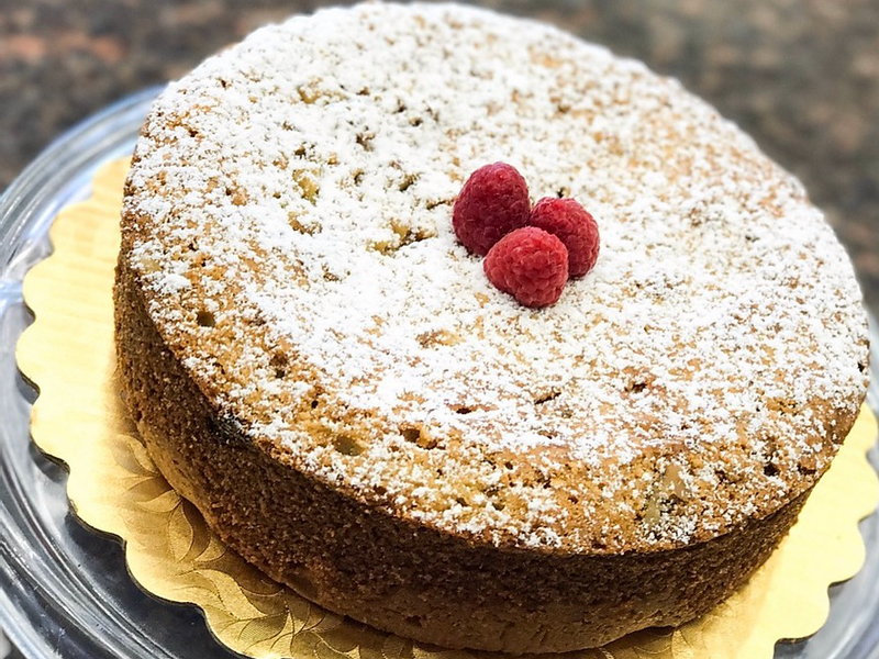 Raspberry Walnut Coffee Cake 8"